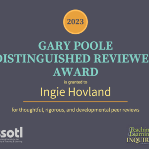 2023 Gary Poole Distinguished Reviewer Award