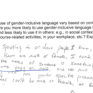 A Case Study on the Value of Humanities-Based Analysis, Modes of Presentation, and Study Designs for SoTL: Close Reading Students’ Pre-Surveys on Gender-Inclusive Language